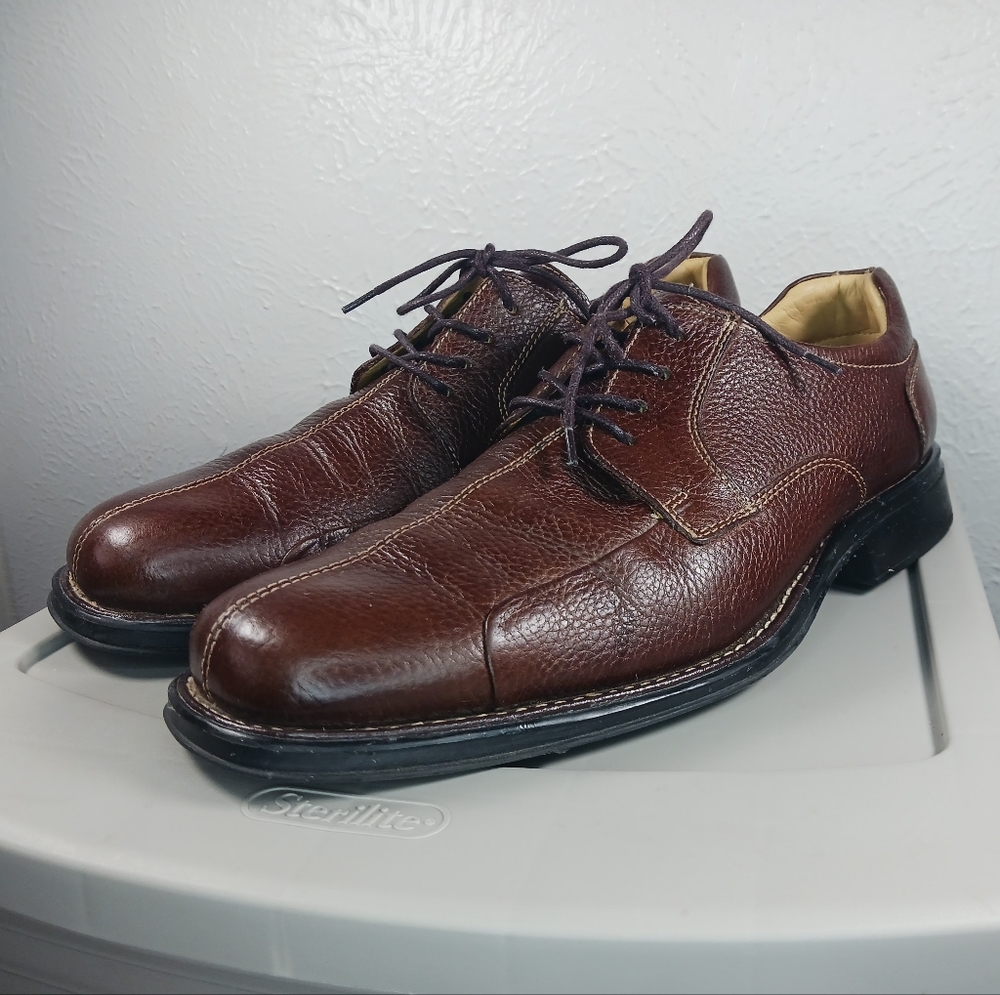 BELVEDERE Studio Bay Bridge Men’s Soft Brown Pebble Leather Shoes Size 10.5 EEE
